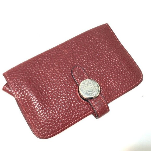 AUTHENTIC HERMES Dogon Coin Compartment coin purse Rouge - Picture 1 of 9